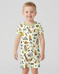 Template Zweiteiliges Pyjama-Set mit kurzen Ärmeln und Shorts