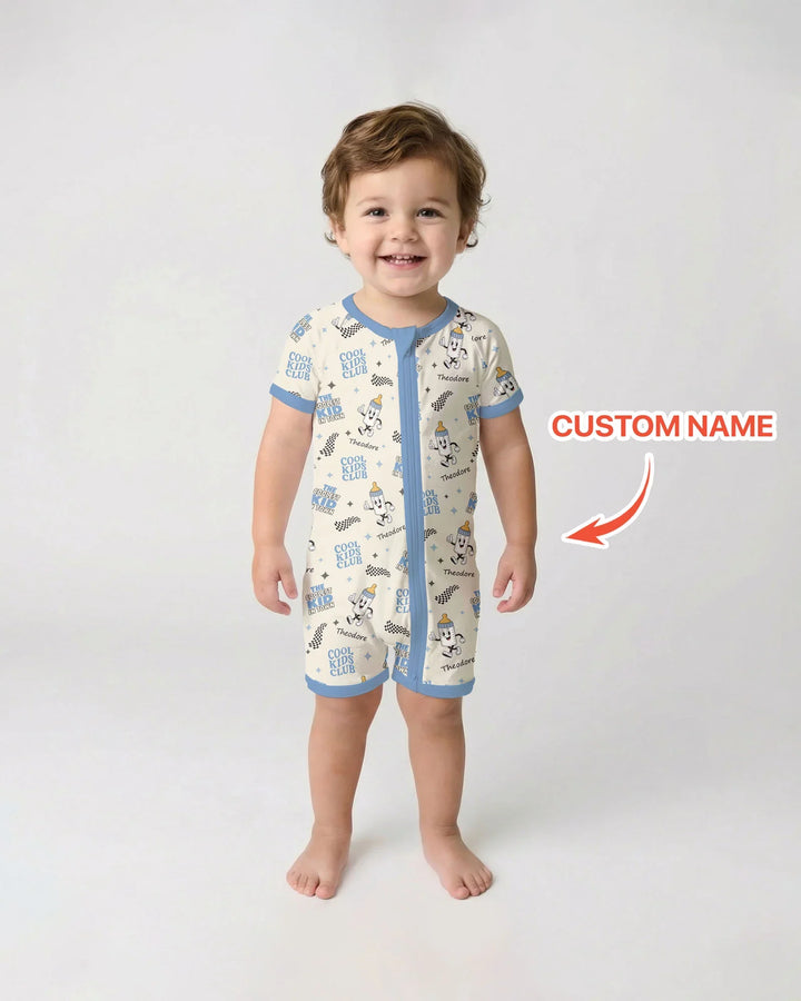 Custom Name Cool Club Daddy & Me Matching Bamboo Shorty Zippy