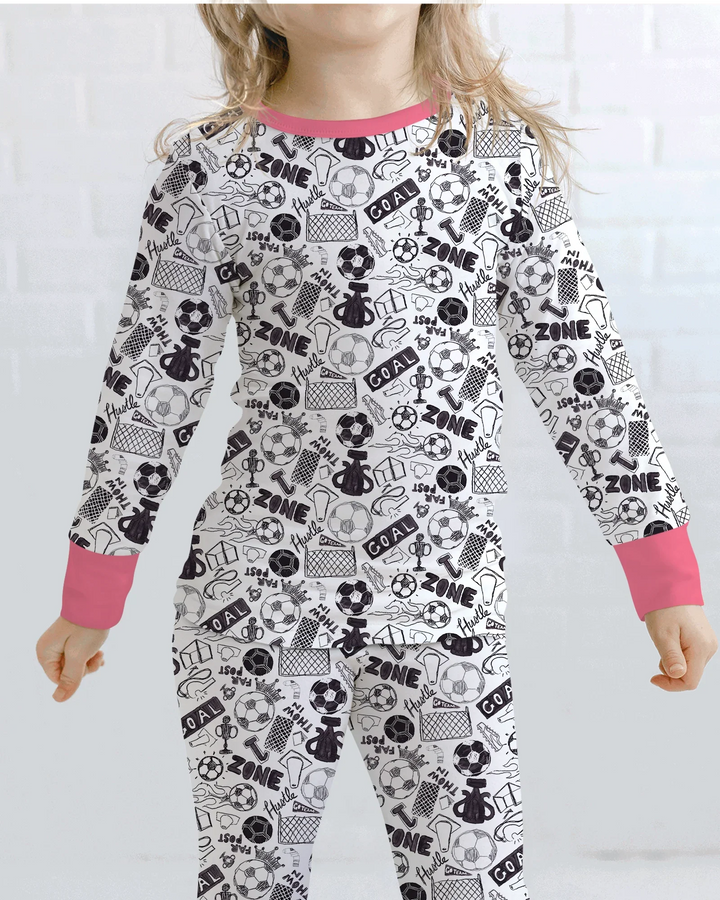 Zweiteiliges Langarm-Pyjama-Set mit Sommerfrüchten