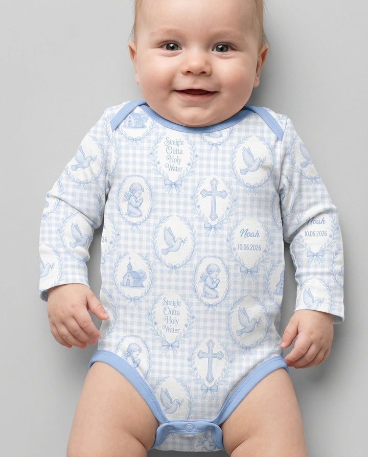 Gerippte Babykleidung mit individuellem Foto - Weich &amp; Skizzenhaft