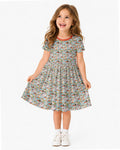 Christmas Woodland Deer Fox Bear Bamboo Twirl Dress