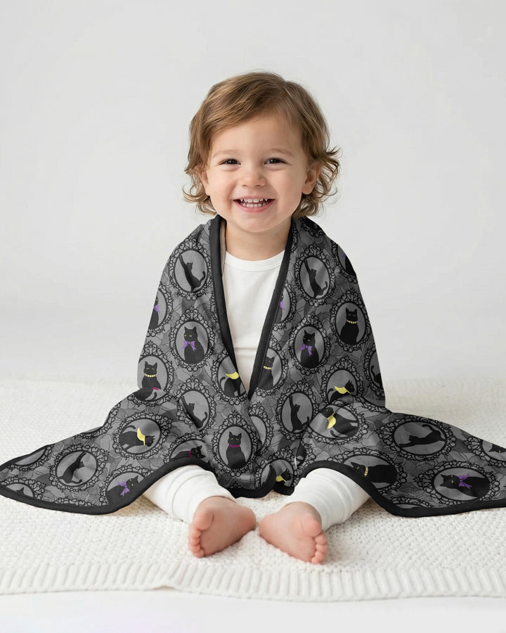 Midnight Cat Parade Bamboo Blanket