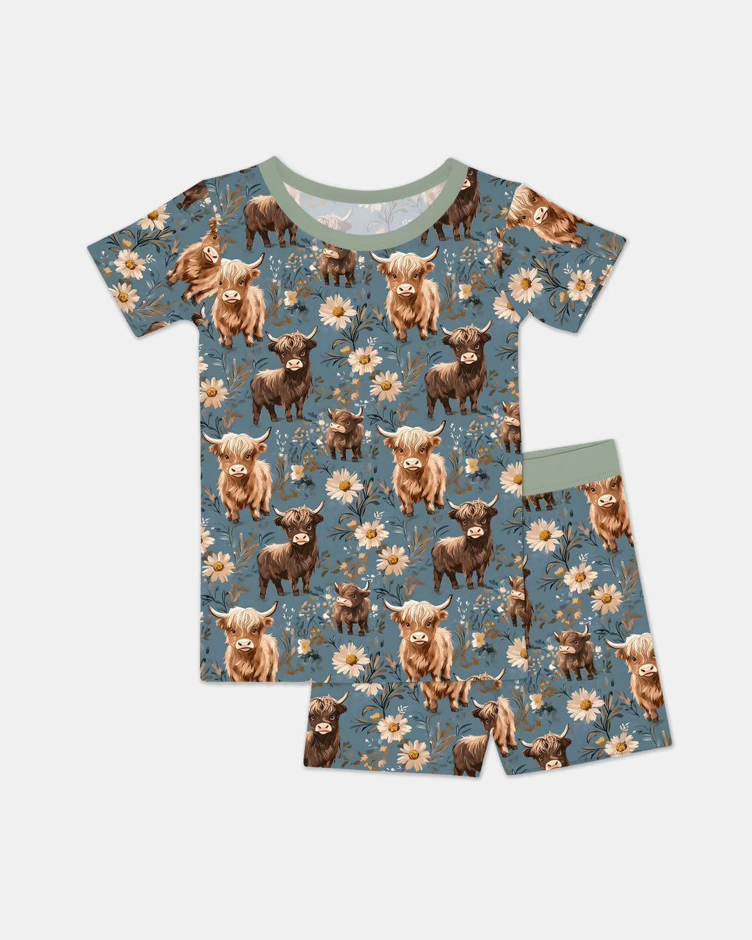 Template Zweiteiliges Pyjama-Set mit kurzen Ärmeln und Shorts