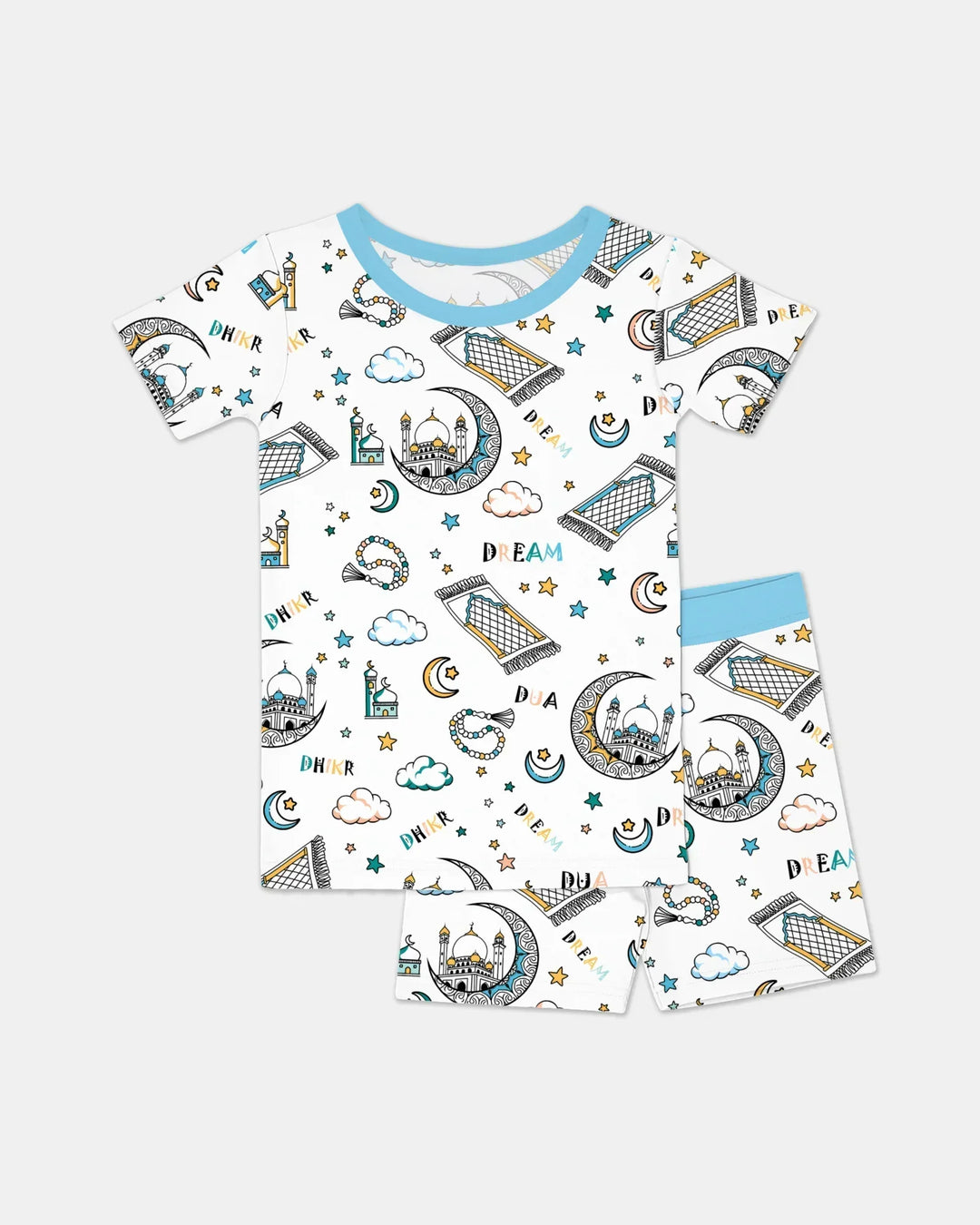Dua, Dhikr, Dream Matching Family Bamboo Two Piece Short Sleeve Shorts Pajama Set