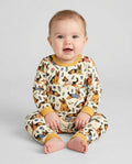 Floral German Shepherds Bamboo Two Piece Long Sleeve Pajama Set