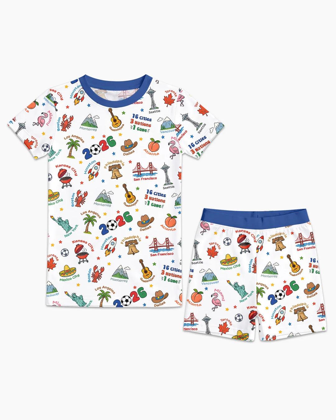 Schlafanzug-Set zweiteilig, kurze Ärmel, kurze Hose, Bambus