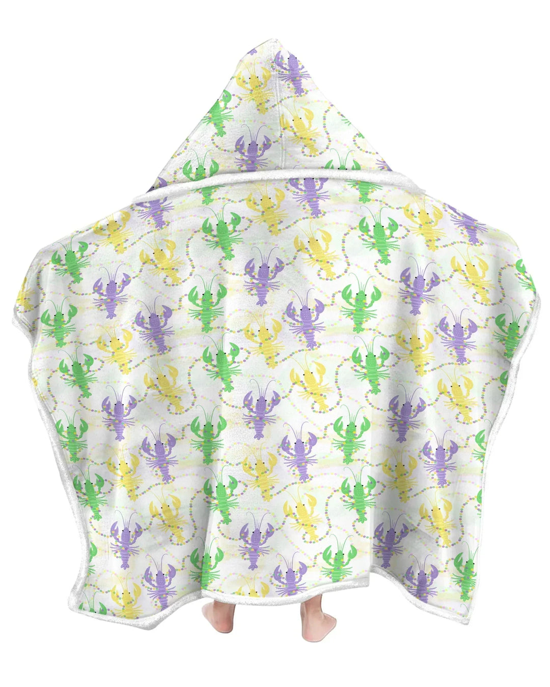 Mardi Gras Langusten Familie Passender Tragbarer Bambus Decken-Hoodie