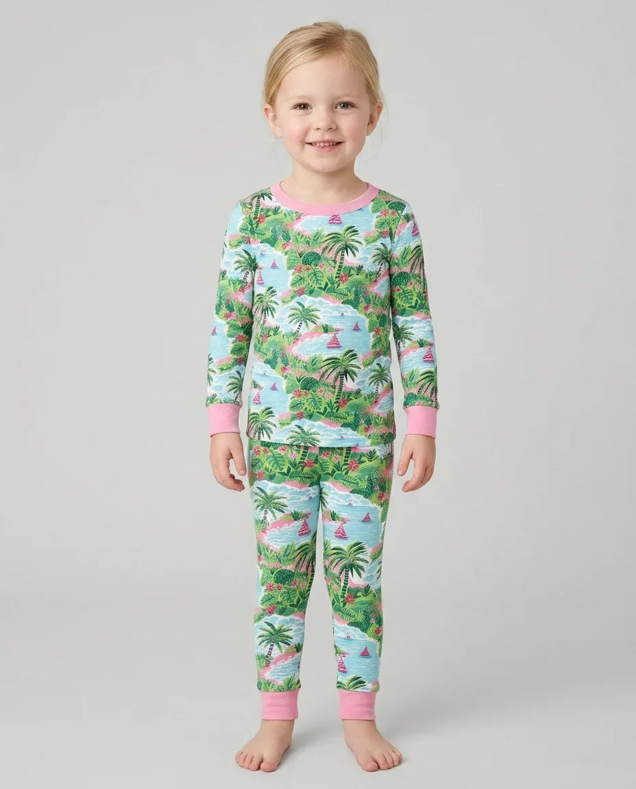 Zweiteiliges Langarm-Pyjama-Set mit Sommerfrüchten