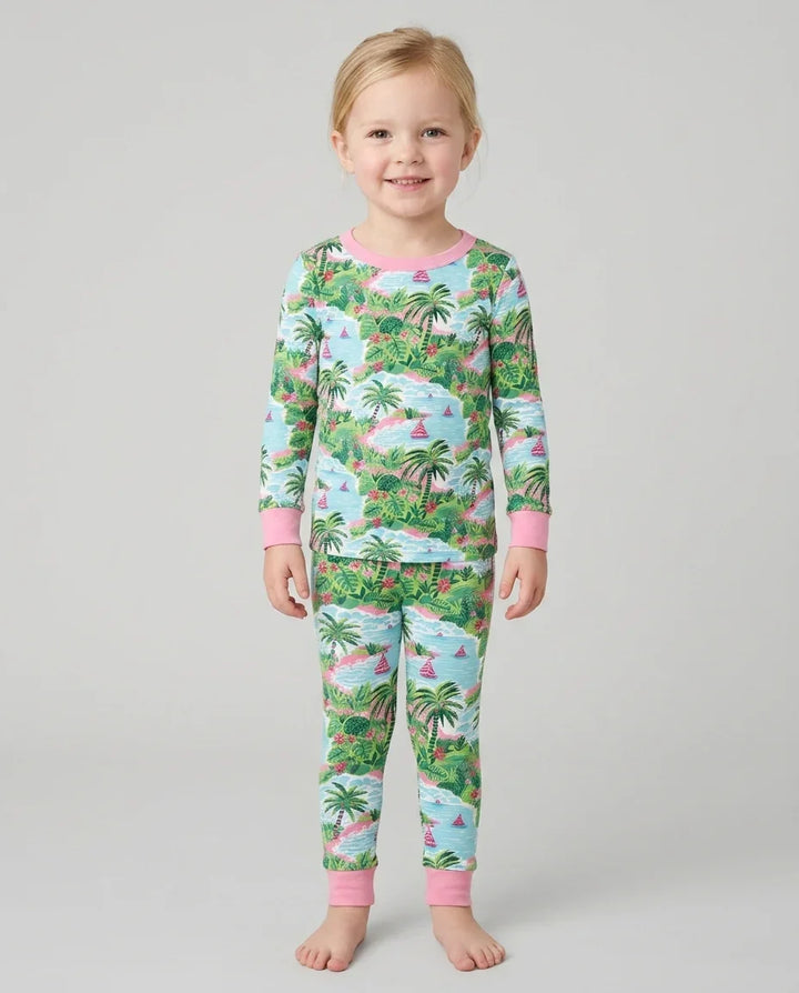 Zweiteiliges Langarm-Pyjama-Set mit Sommerfrüchten