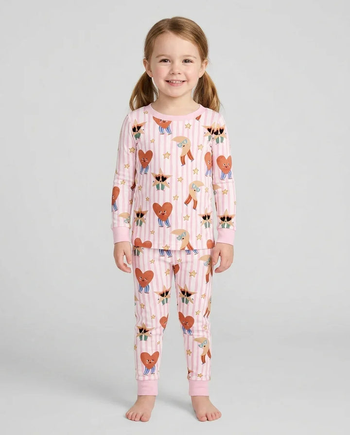 Zweiteiliges Langarm-Pyjama-Set mit Sommerfrüchten