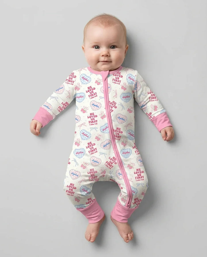 He Loved Us First Custom Name Bamboo Convertible Zippy