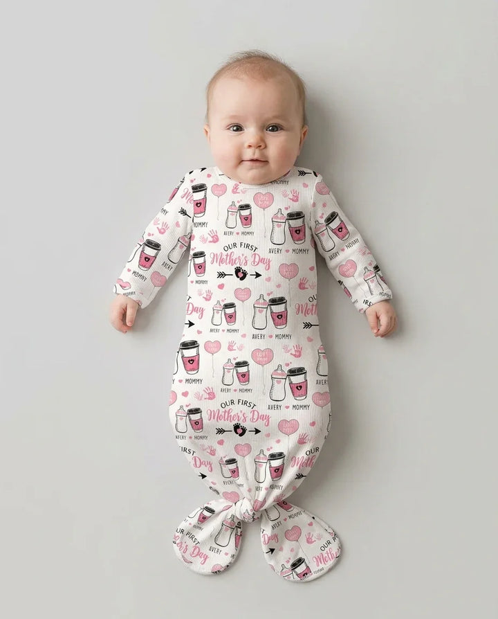 Custom Name First Mother's Day Drink Bamboo Knot Gown