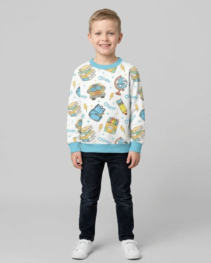 Custom Name Back To School Bamboo Crewneck Sweatshirt