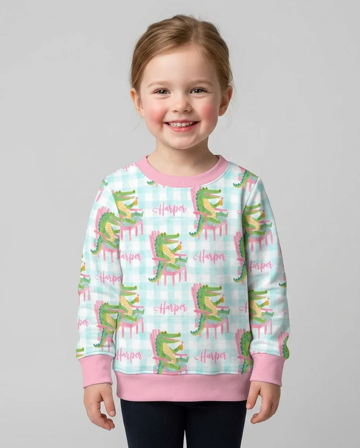 Personalisiertes Preppy Later Gator Bambus Rundhals-Sweatshirt