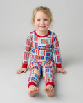 Patriotic Matchbox Family Matching Bamboo Two Piece Long Sleeve Pajama Set