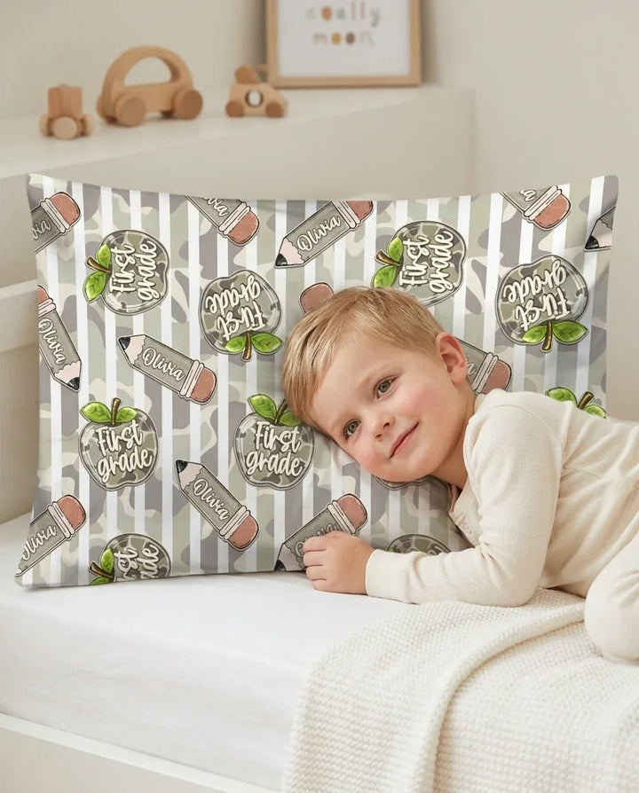 Custom Name Camo Apple Days Bamboo Pillow Case