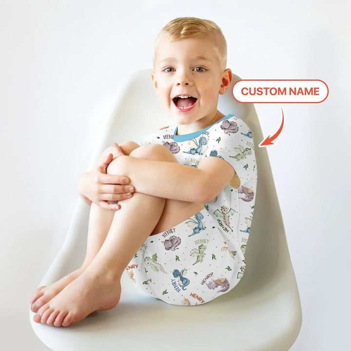 Zweiteiliges Pyjama-Set mit kurzen Ärmeln und Shorts im Sommer-Design