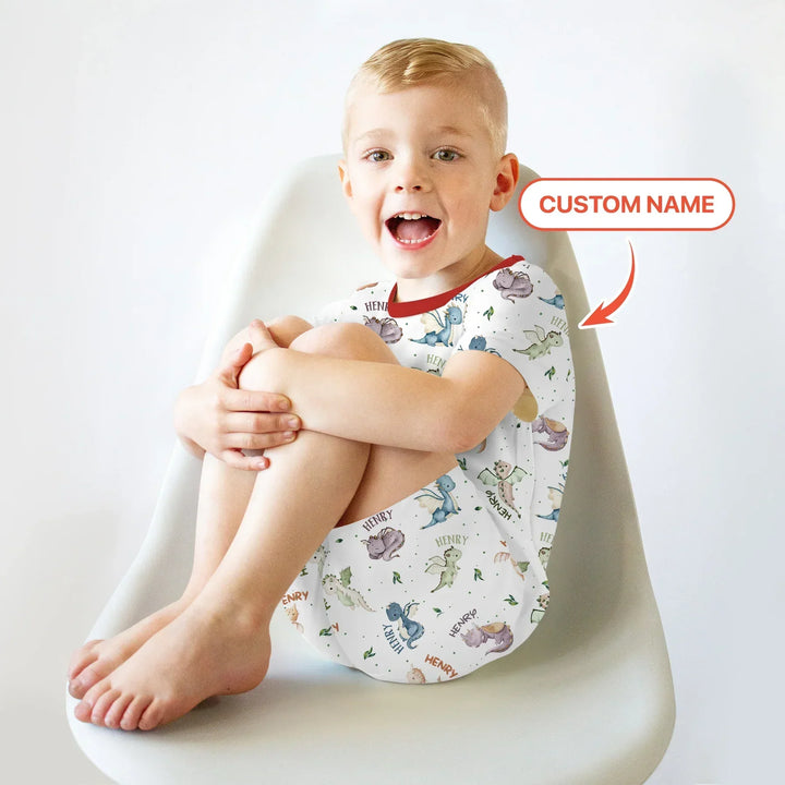 Zweiteiliges Pyjama-Set mit kurzen Ärmeln und Shorts im Sommer-Design