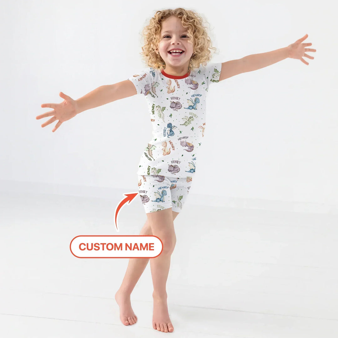 Zweiteiliges Pyjama-Set mit kurzen Ärmeln und Shorts im Sommer-Design