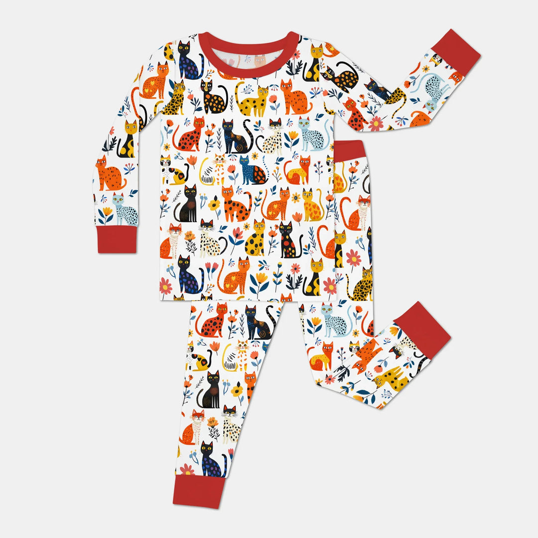 Zweiteiliges Langarm-Pyjama-Set mit Sommerfrüchten