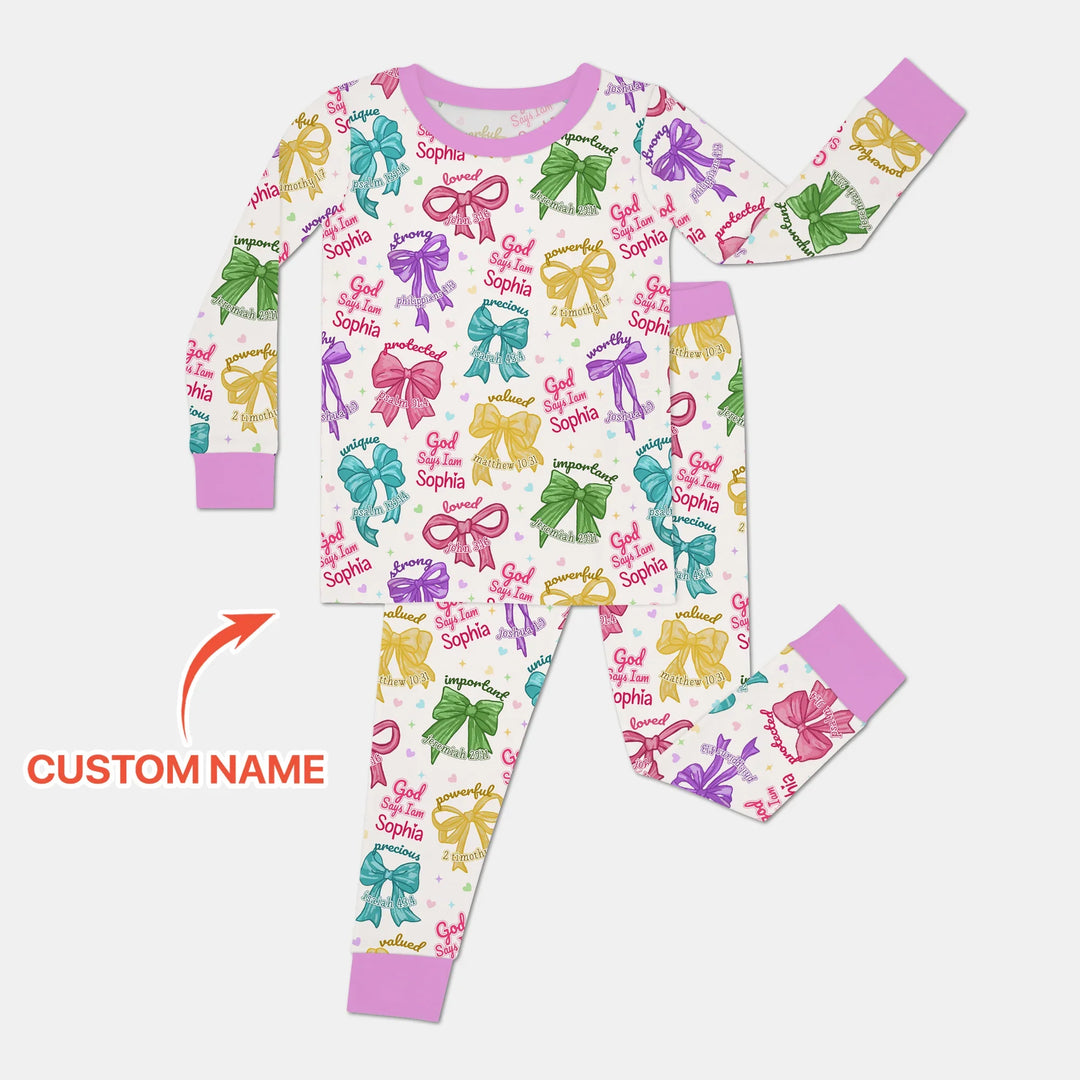 Zweiteiliges Langarm-Pyjama-Set mit Sommerfrüchten