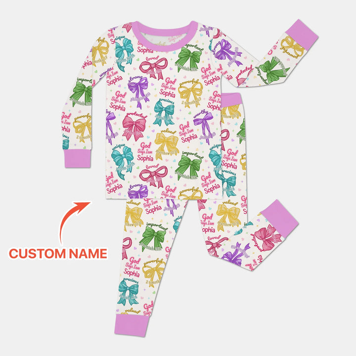 Zweiteiliges Langarm-Pyjama-Set mit Sommerfrüchten