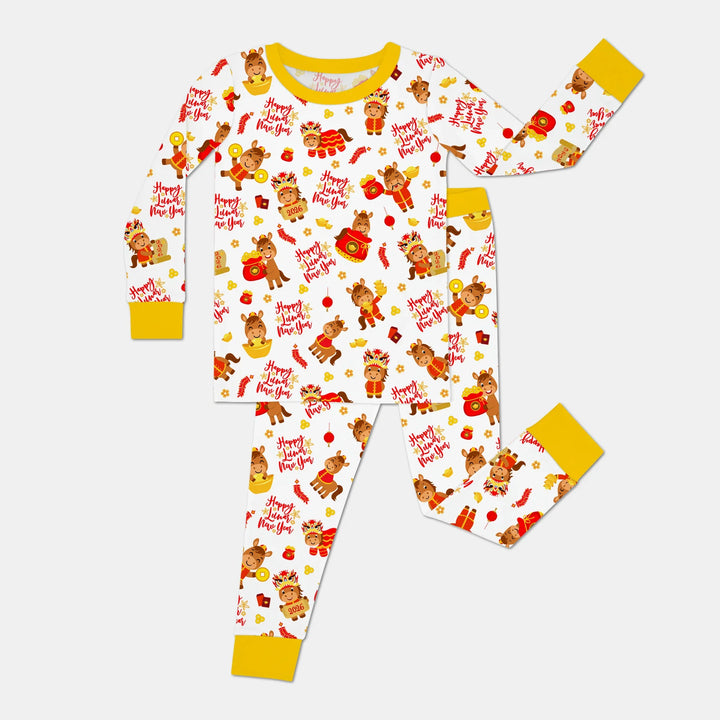 Zweiteiliges Langarm-Pyjama-Set mit Sommerfrüchten