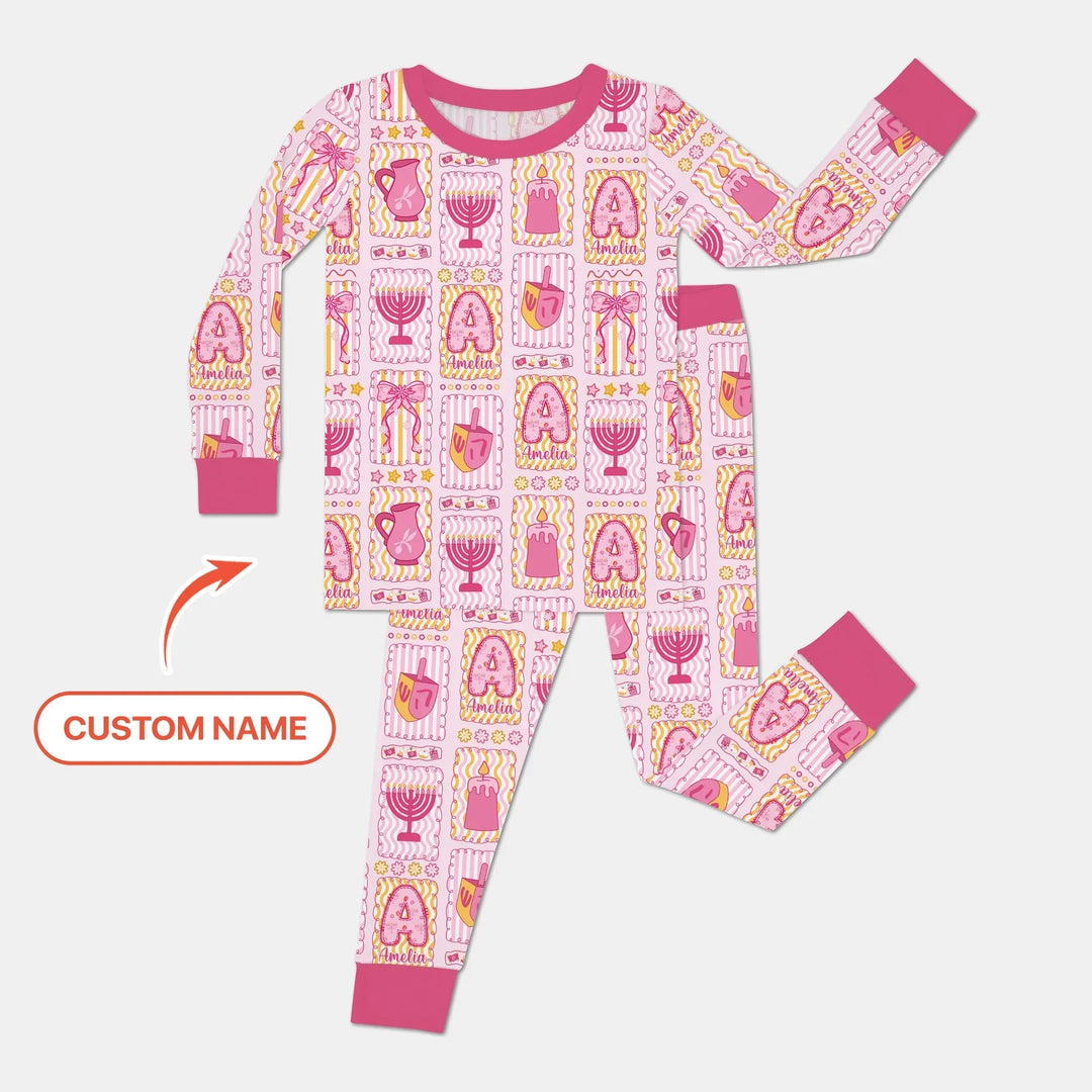 Zweiteiliges Langarm-Pyjama-Set mit Sommerfrüchten