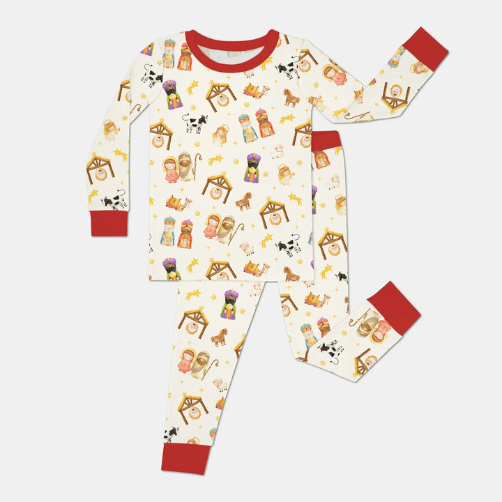 Zweiteiliges Langarm-Pyjama-Set mit Sommerfrüchten