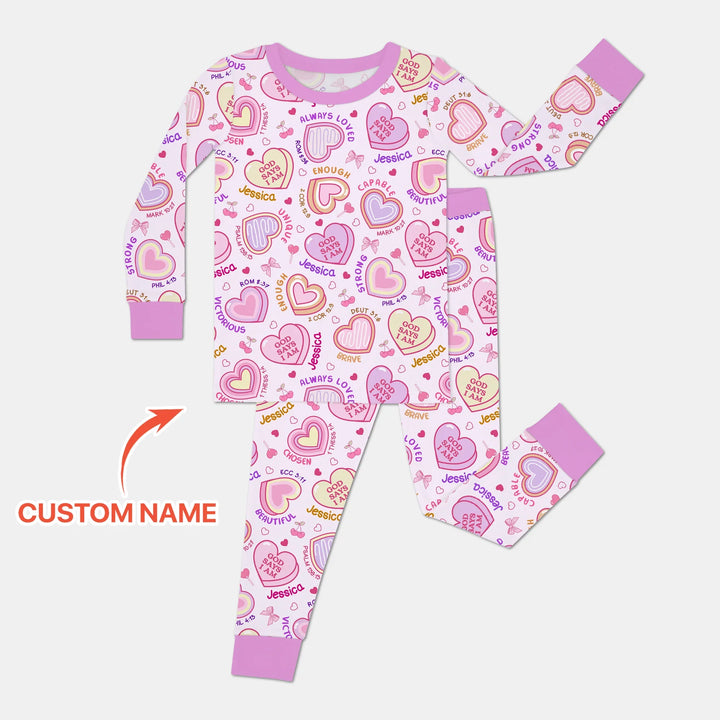 Zweiteiliges Langarm-Pyjama-Set mit Sommerfrüchten