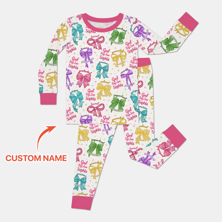 Zweiteiliges Langarm-Pyjama-Set mit Sommerfrüchten