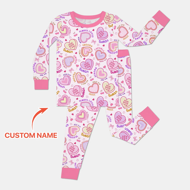 Zweiteiliges Langarm-Pyjama-Set mit Sommerfrüchten