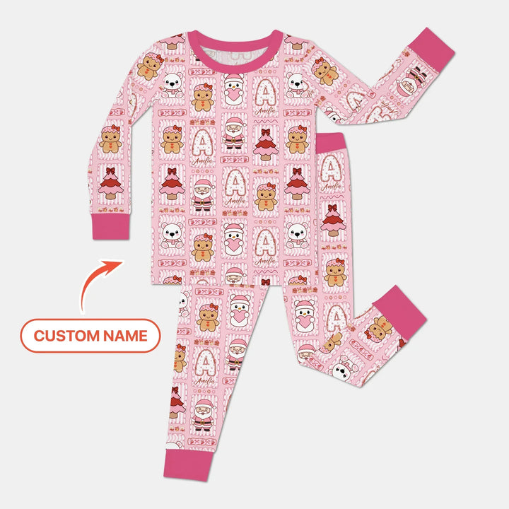 Zweiteiliges Langarm-Pyjama-Set mit Sommerfrüchten