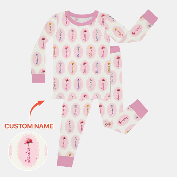 Zweiteiliges Langarm-Pyjama-Set mit Sommerfrüchten
