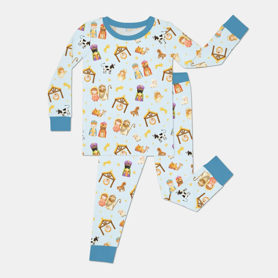 Zweiteiliges Langarm-Pyjama-Set mit Sommerfrüchten