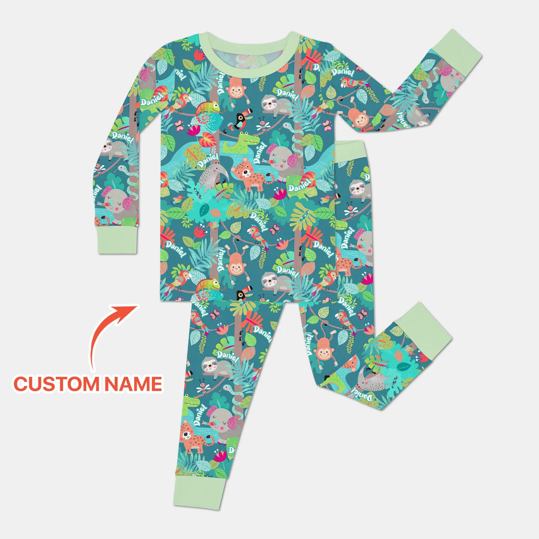 Zweiteiliges Langarm-Pyjama-Set mit Sommerfrüchten
