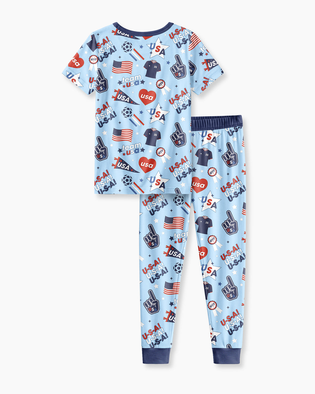 Soccer Party Team USA Bamboo Two Piece Short Sleeve Pajama Set