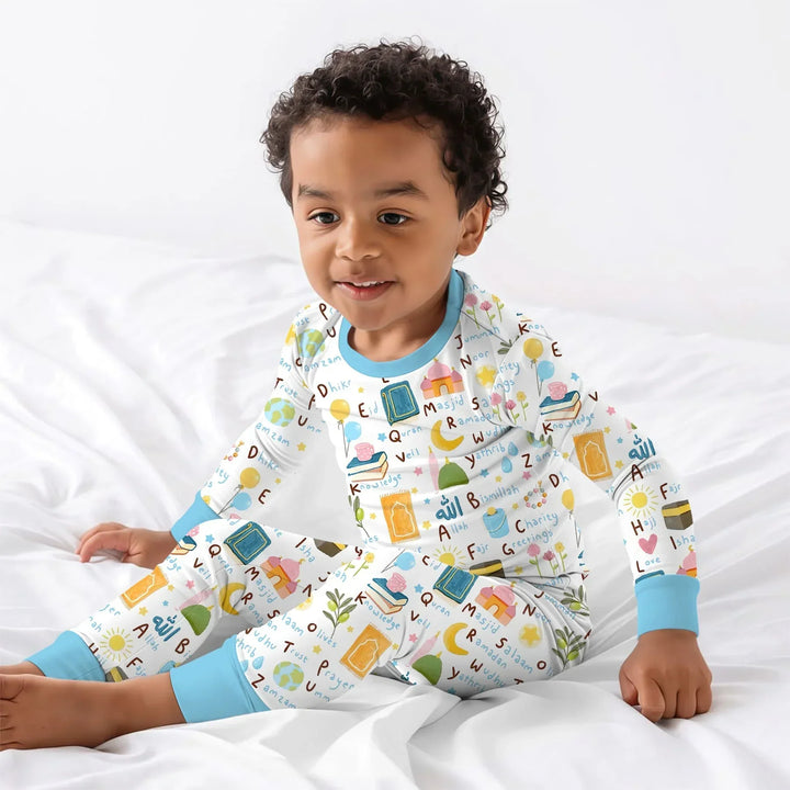 Zweiteiliges Langarm-Pyjama-Set mit Sommerfrüchten