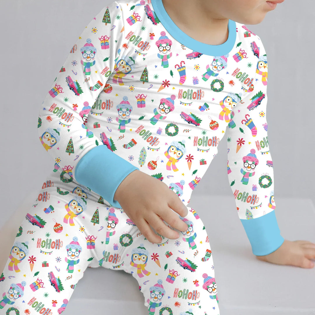 Bright Christmas Bamboo Two Piece Long Sleeve Pajama Set