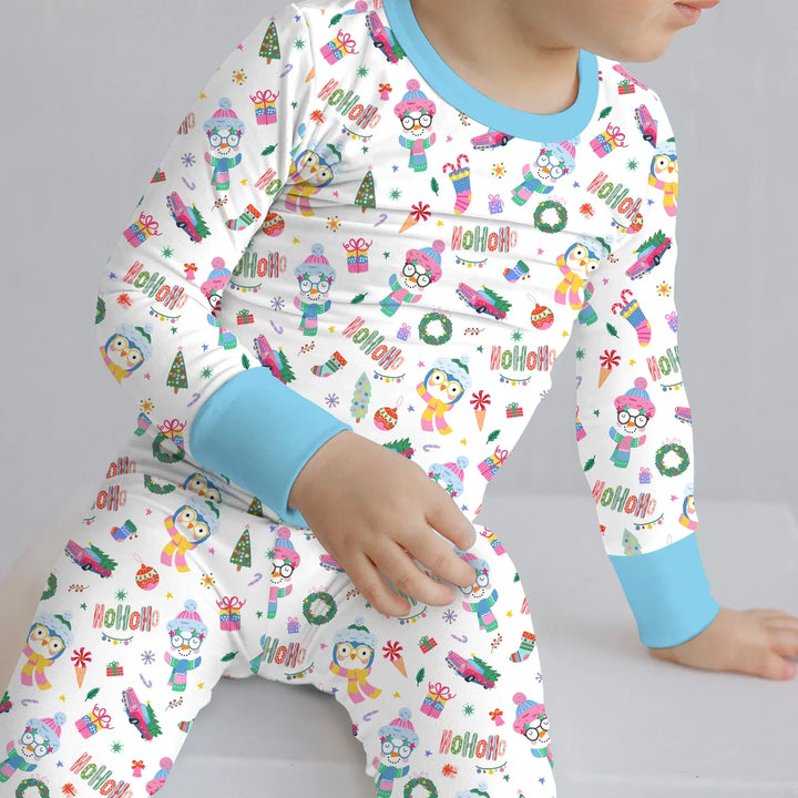 Bright Christmas Bamboo Two Piece Long Sleeve Pajama Set