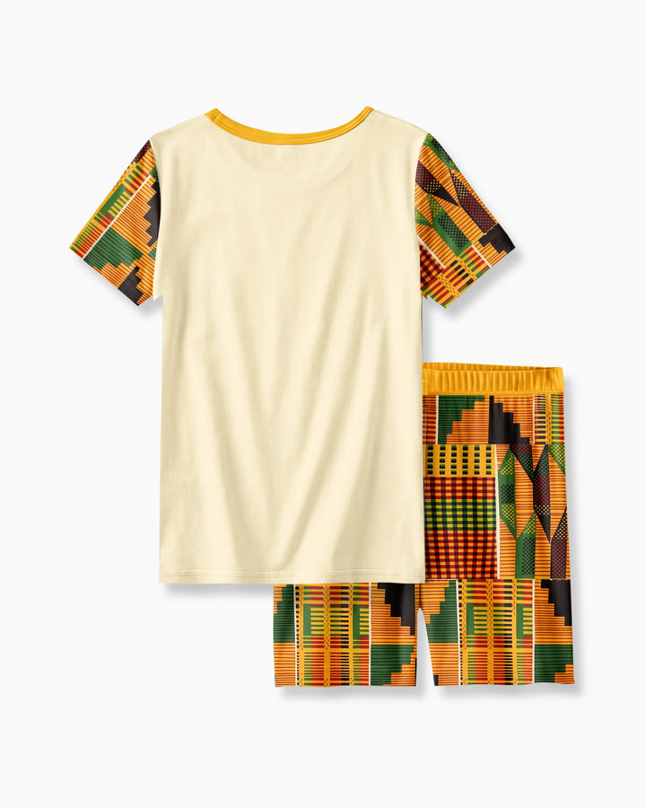 Schlafanzug-Set zweiteilig, kurze Ärmel, kurze Hose, Bambus