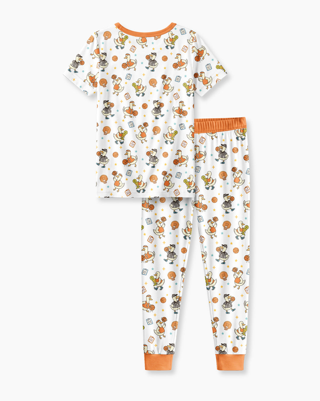 Silly Goose Playing Basketball Bamboo Two Piece Short Sleeve Pajama Set