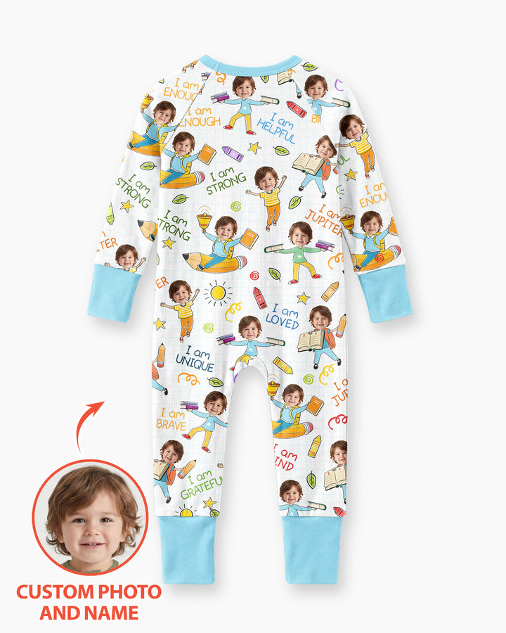 Gerippte Babykleidung mit individuellem Foto - Weich &amp; Skizzenhaft