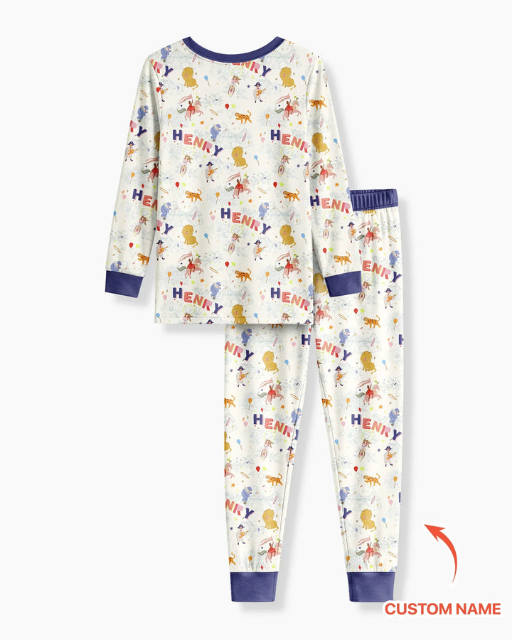 Zweiteiliges Langarm-Pyjama-Set mit Sommerfrüchten