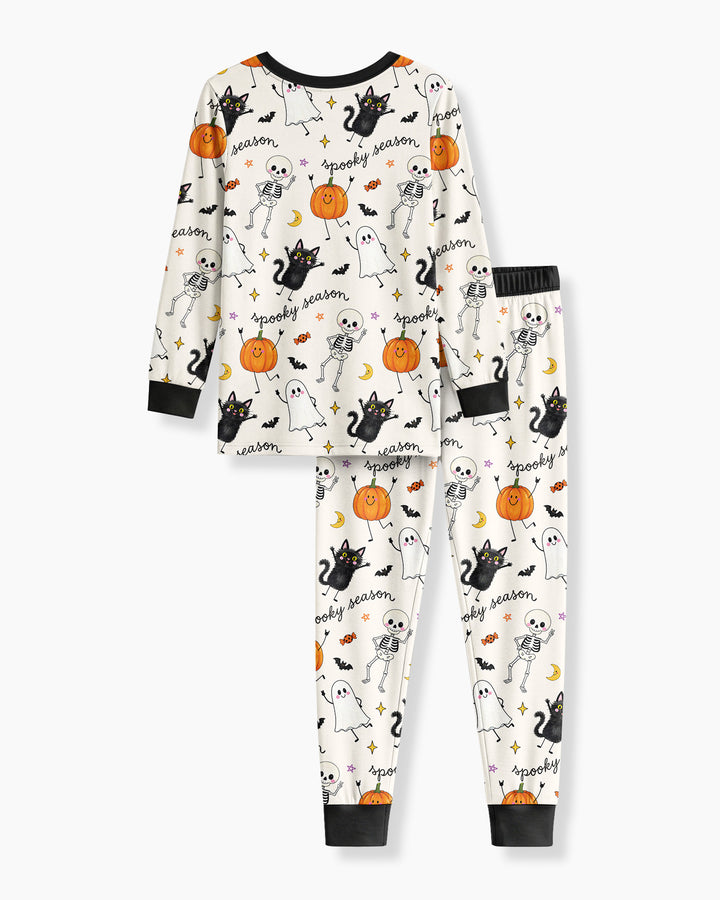 Zweiteiliges Langarm-Pyjama-Set mit Sommerfrüchten