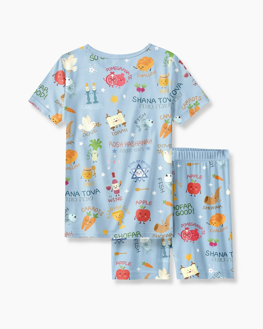 Schlafanzug-Set zweiteilig, kurze Ärmel, kurze Hose, Bambus