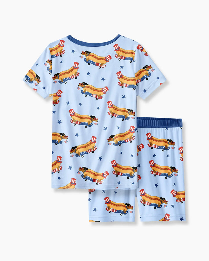 Schlafanzug-Set zweiteilig, kurze Ärmel, kurze Hose, Bambus