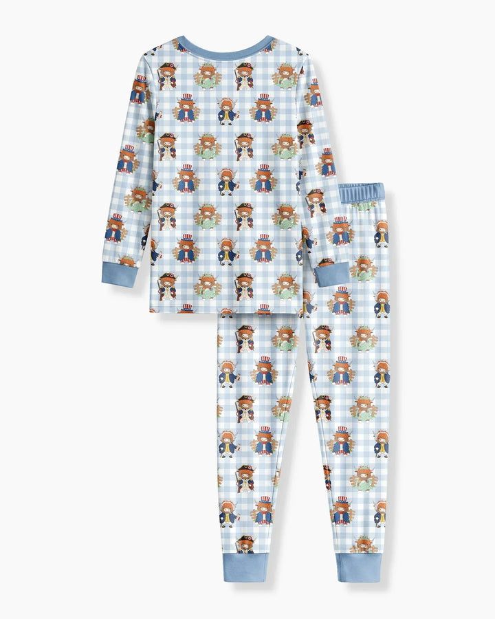 Zweiteiliges Langarm-Pyjama-Set mit Sommerfrüchten