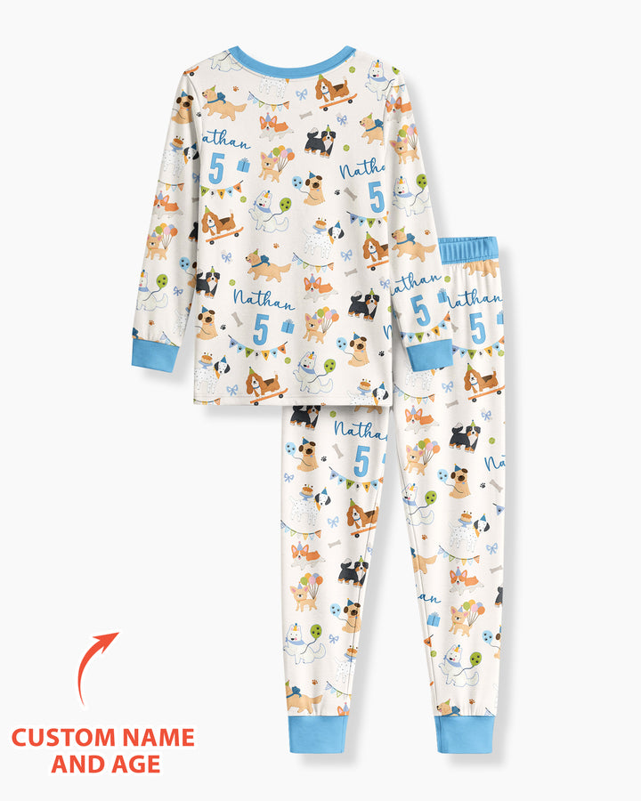 Zweiteiliges Langarm-Pyjama-Set mit Sommerfrüchten