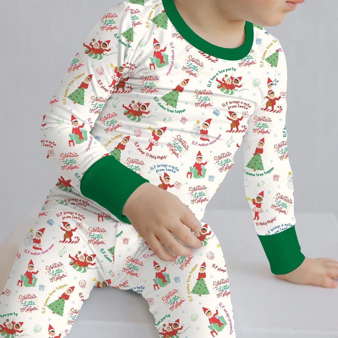 Christmas Elf Bamboo Two Piece Long Sleeve Pajama Set